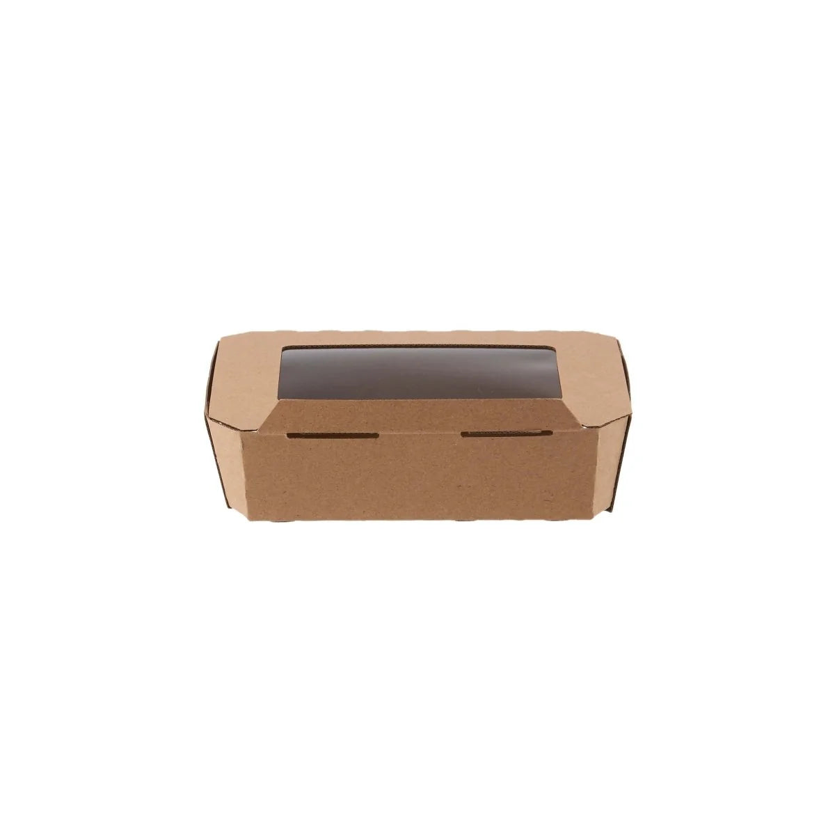 Kraft Flute Punnet Container With Window