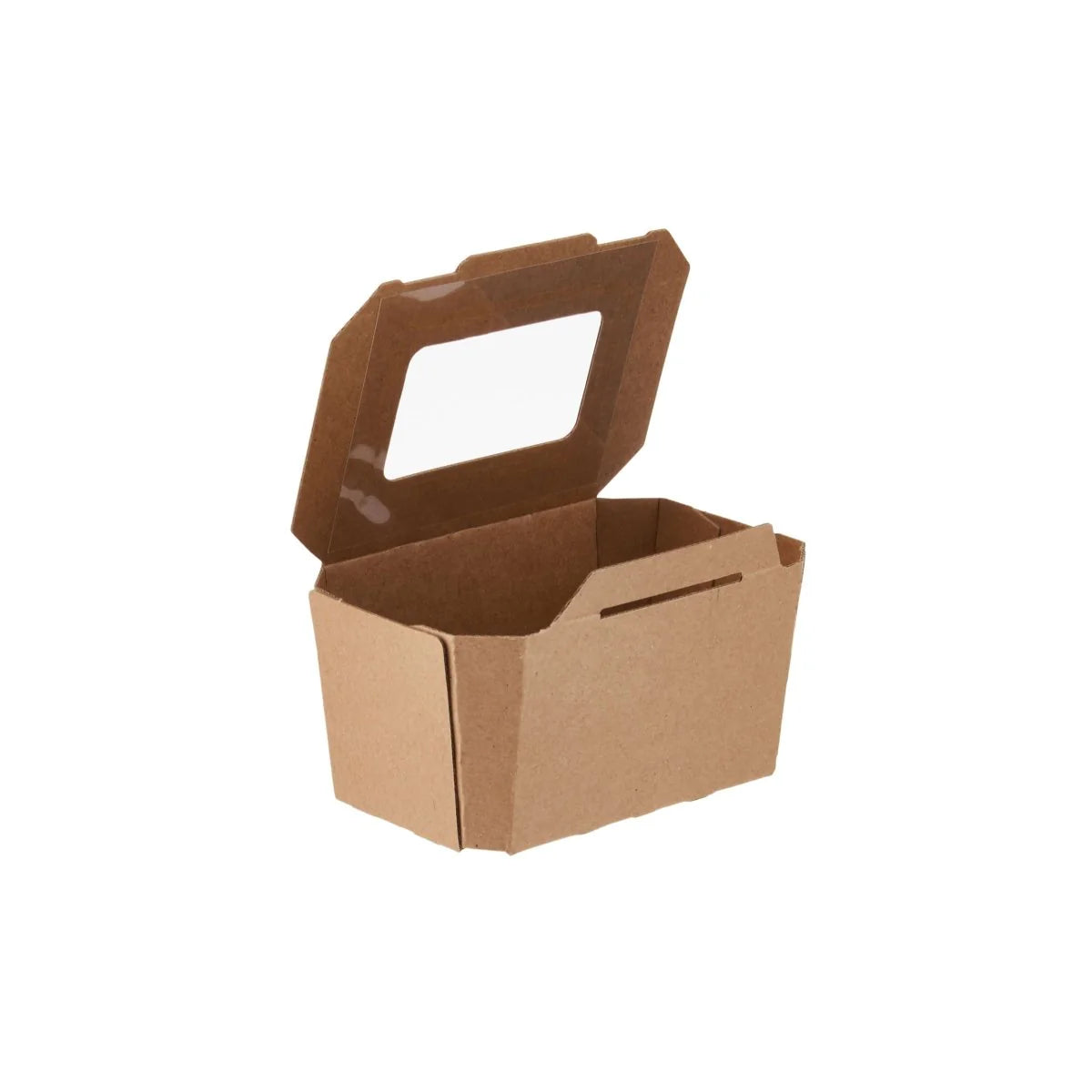 Kraft Flute Punnet Container With Window