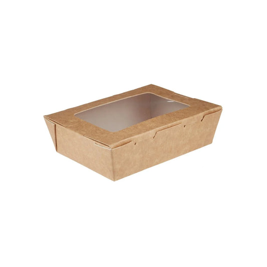 Kraft Brown Top Lunch Box with Window