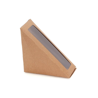 Kraft Sandwich Wedge Box with Window